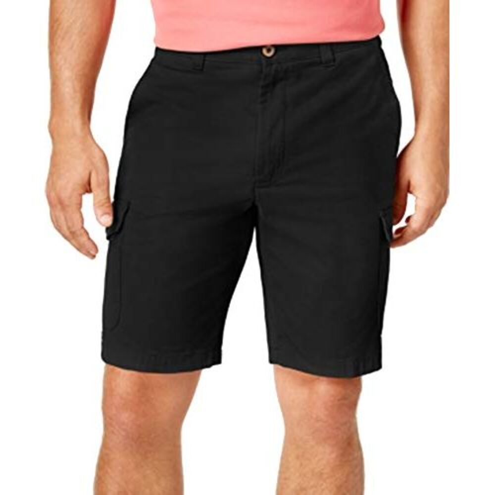 Club Room Men's 10" Cargo Shorts (Black, 33)